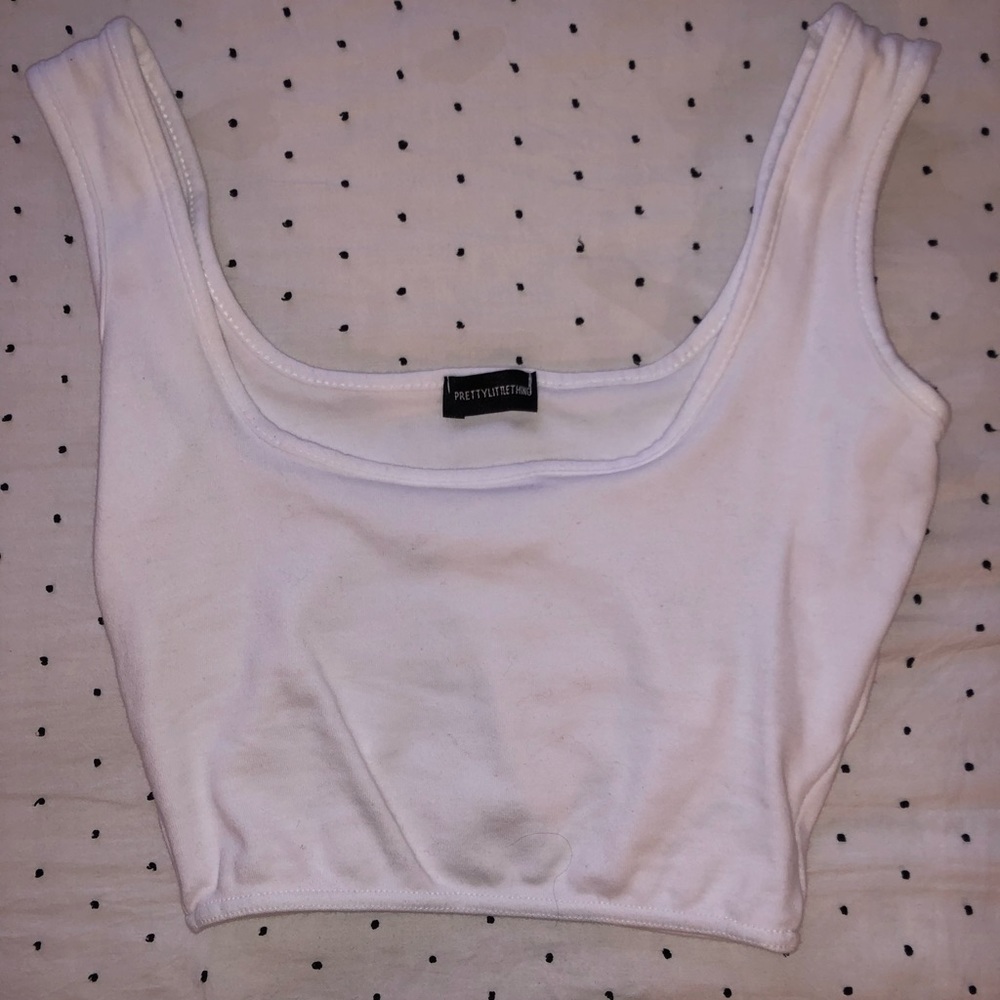 White Cropped Tank (PLT)